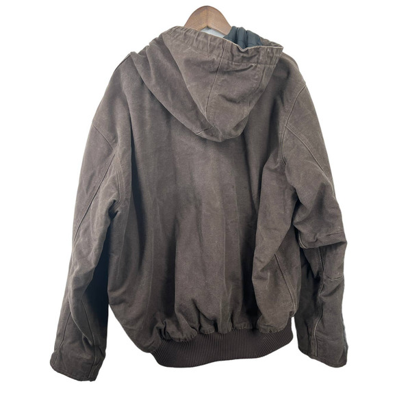 Carhartt Brown Canvas Jacket Coat Washed Duck Insulated Lined Men's Size XXL - Picture 2 of 11